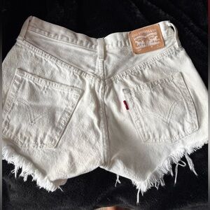 Levi’s 501 White Cut Off Jean Shorts